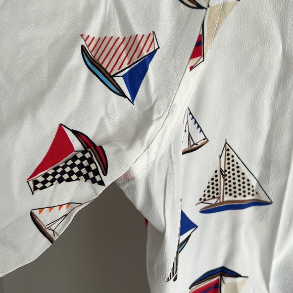 EQUIPMENT FEMME Nautical Sailboat Print 100% Silk - Picture 5 of 8